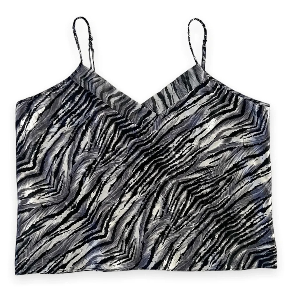 VINTAGE Animal Print Satin Tank Top